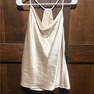 Skies Are Blue Cream Satin Camisole Top